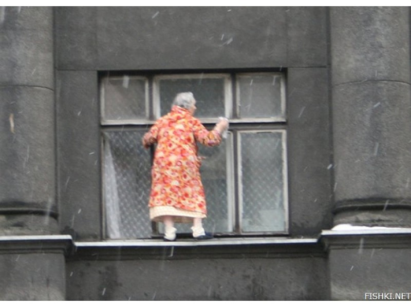 grandma cleaning windows. Umbrella Property Services cleans windows does it the right way.