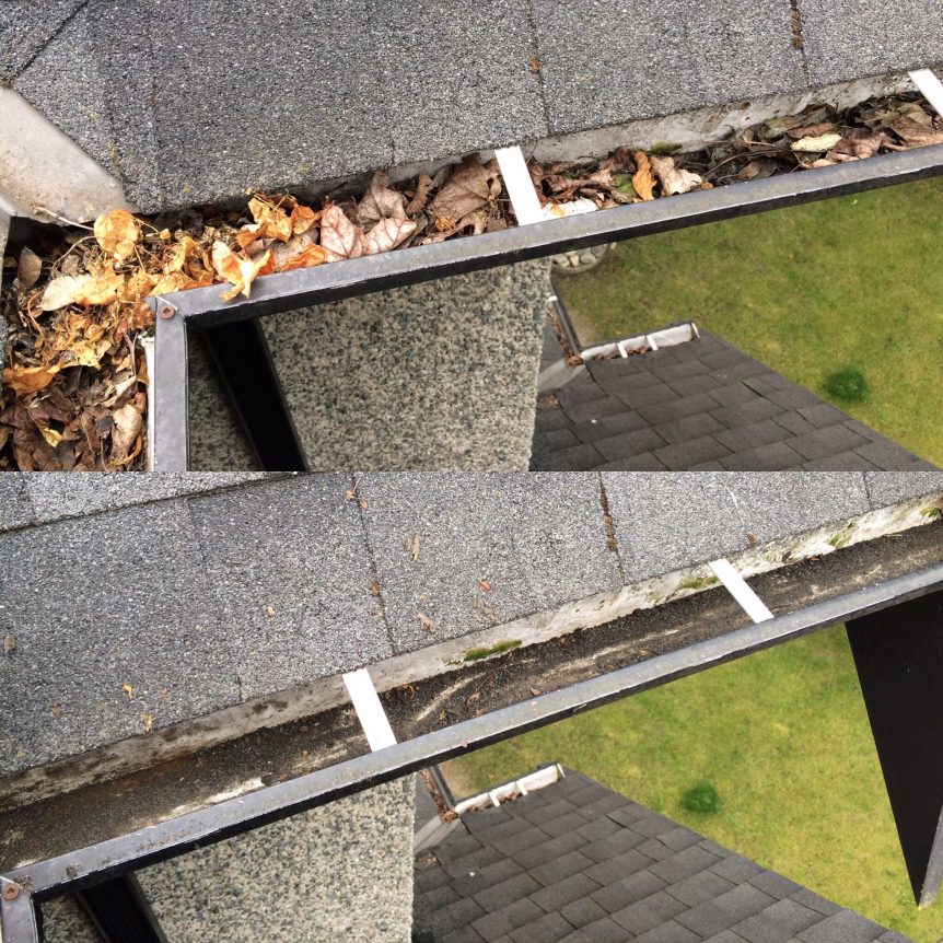 Gutter cleaning in a Vancouver home